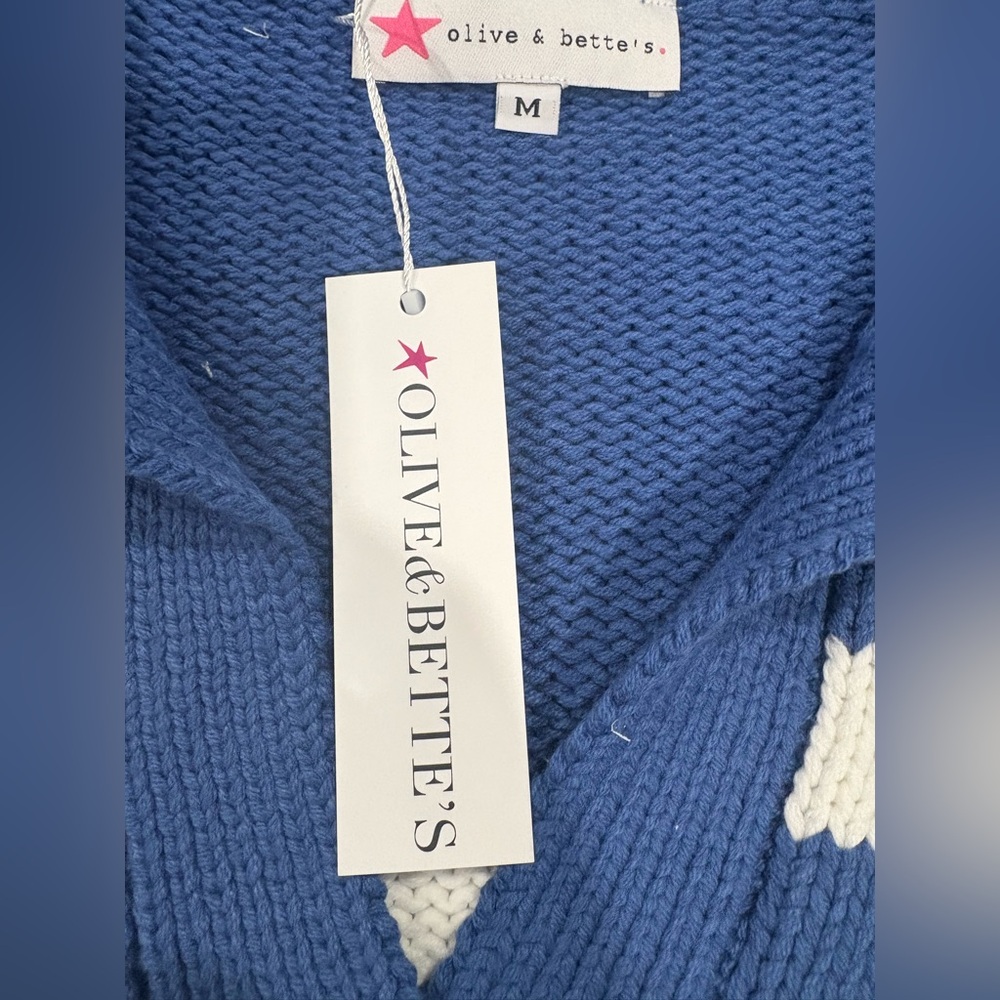 Olive & Bette’s Road G - Hayley Stripe Pullover | Blue/Cream | size M - Picture 6 of 9